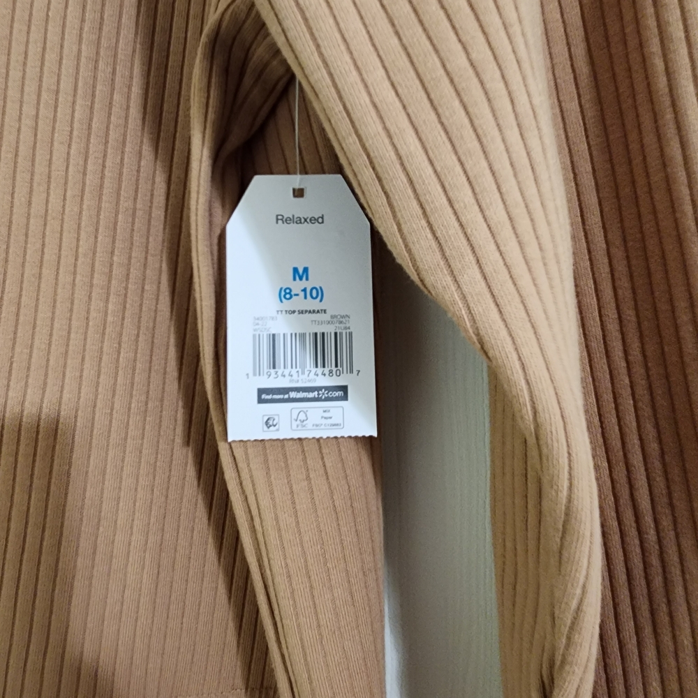 Time & Tru Beige Ribbed Top and Skirt Set Size M (8-10) NWT!!! - Picture 8 of 9